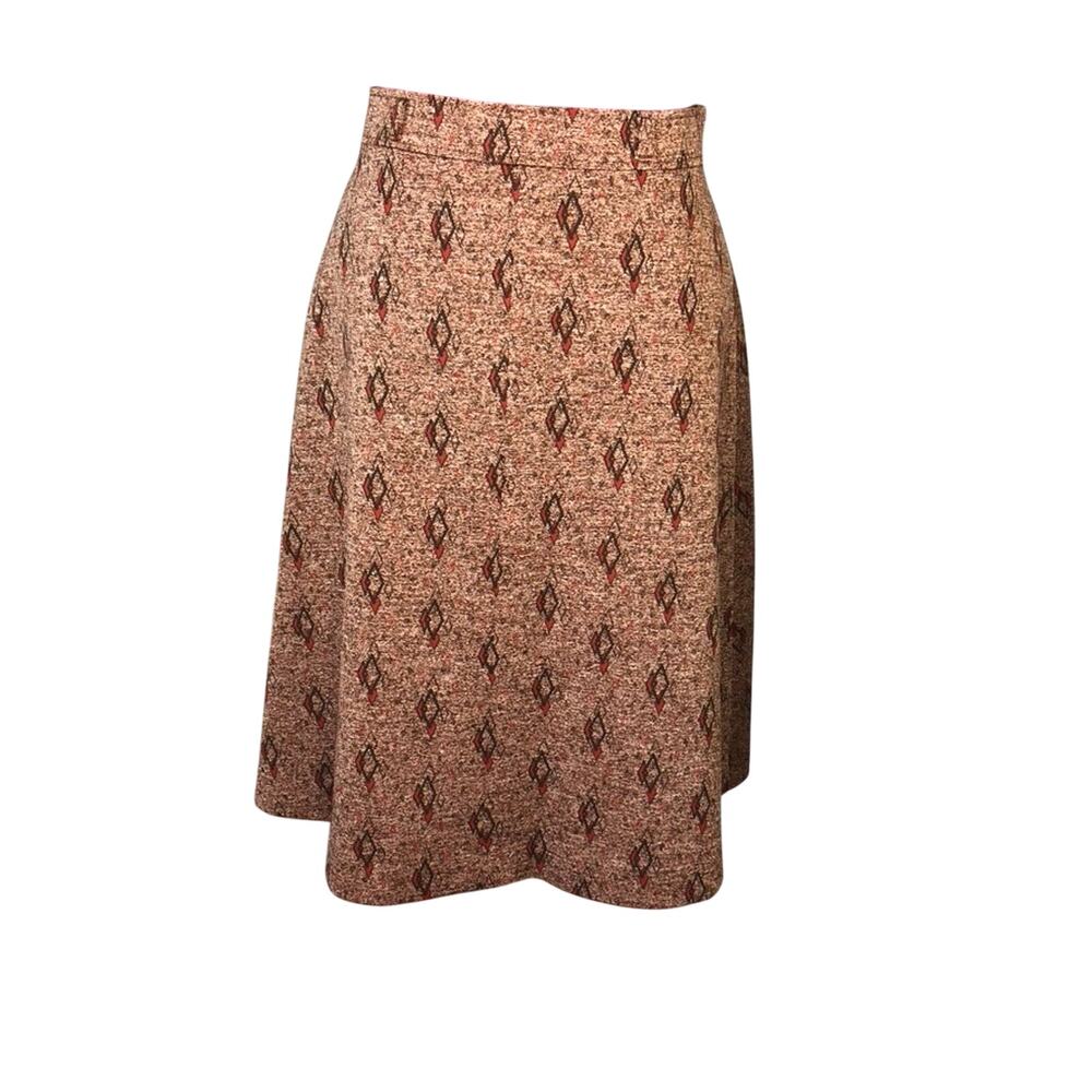 skirt 1970s groovy knee length A line brown red